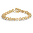 14K Yellow Gold Plated .925 Sterling Silver 3 9/10 Cttw Diamond Buttercup Style Tennis Bracelet - Bracelets - Custom Crafting Alliance, LLC