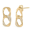 14K Yellow Gold Plated .925 Sterling Silver Open Link 1/5 Cttw Diamond Drop Earrings (H-I Color, I1-I2 Clarity) - Earrings - Custom Crafting Alliance, LLC