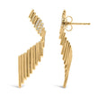 14K Yellow Gold Plated .925 Sterling Silver Sculpted Diamond Accent Drop Earrings (H-I Color, I1-I2 Clarity) - Earrings - Custom Crafting Alliance, LLC