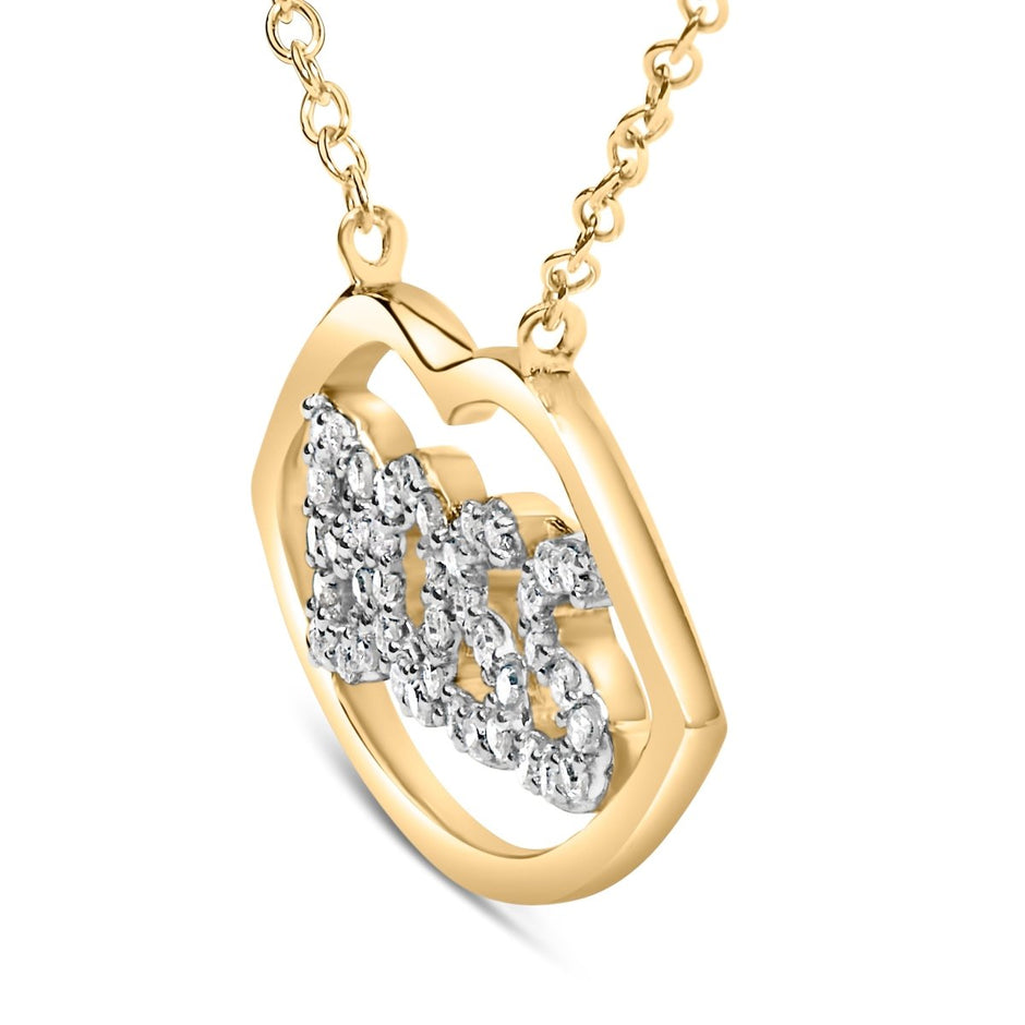 14K Yellow Gold Plated Silver 1/4 Cttw Diamond 