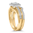14K Yellow Gold Plated Sterling Silver 1/2 Cttw Princess Square Diamond Bridal Set - Rings - Custom Crafting Alliance, LLC