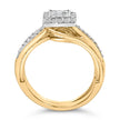 14K Yellow Gold Plated Sterling Silver 1/2 Cttw Princess Square Diamond Bridal Set - Rings - Custom Crafting Alliance, LLC
