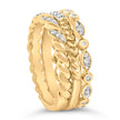 14K Yellow Gold Plated Sterling Silver 1/4 Cttw Diamond Twist Leaf Stackable Ring Set - Rings - Custom Crafting Alliance, LLC