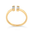 14K Yellow Gold Plated Sterling Silver 1/5 Cttw Baguette Diamond Open Band Ring - Rings - Custom Crafting Alliance, LLC