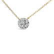 14K Yellow Gold Plated Sterling Silver 3/8 Cttw Diamond Cluster Pendant Necklace - Necklaces - Custom Crafting Alliance, LLC