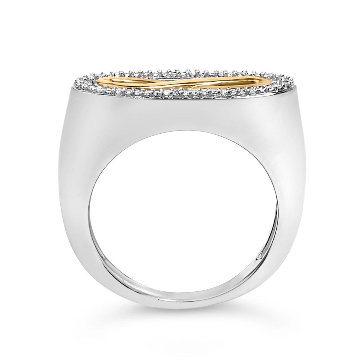 14K Yellow Gold Plated Sterling Silver Diamond Accent Infinity Ring - Rings - Custom Crafting Alliance, LLC