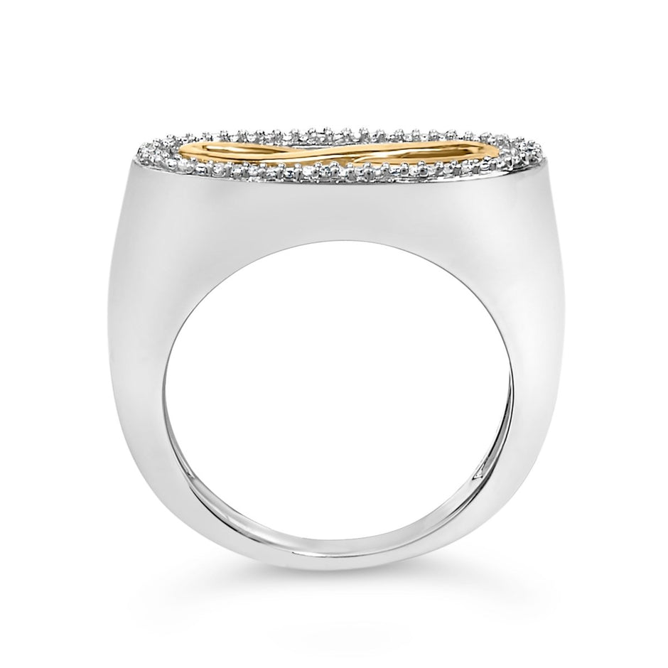 14K Yellow Gold Plated Sterling Silver Diamond Accent Infinity Ring - Rings - Custom Crafting Alliance, LLC