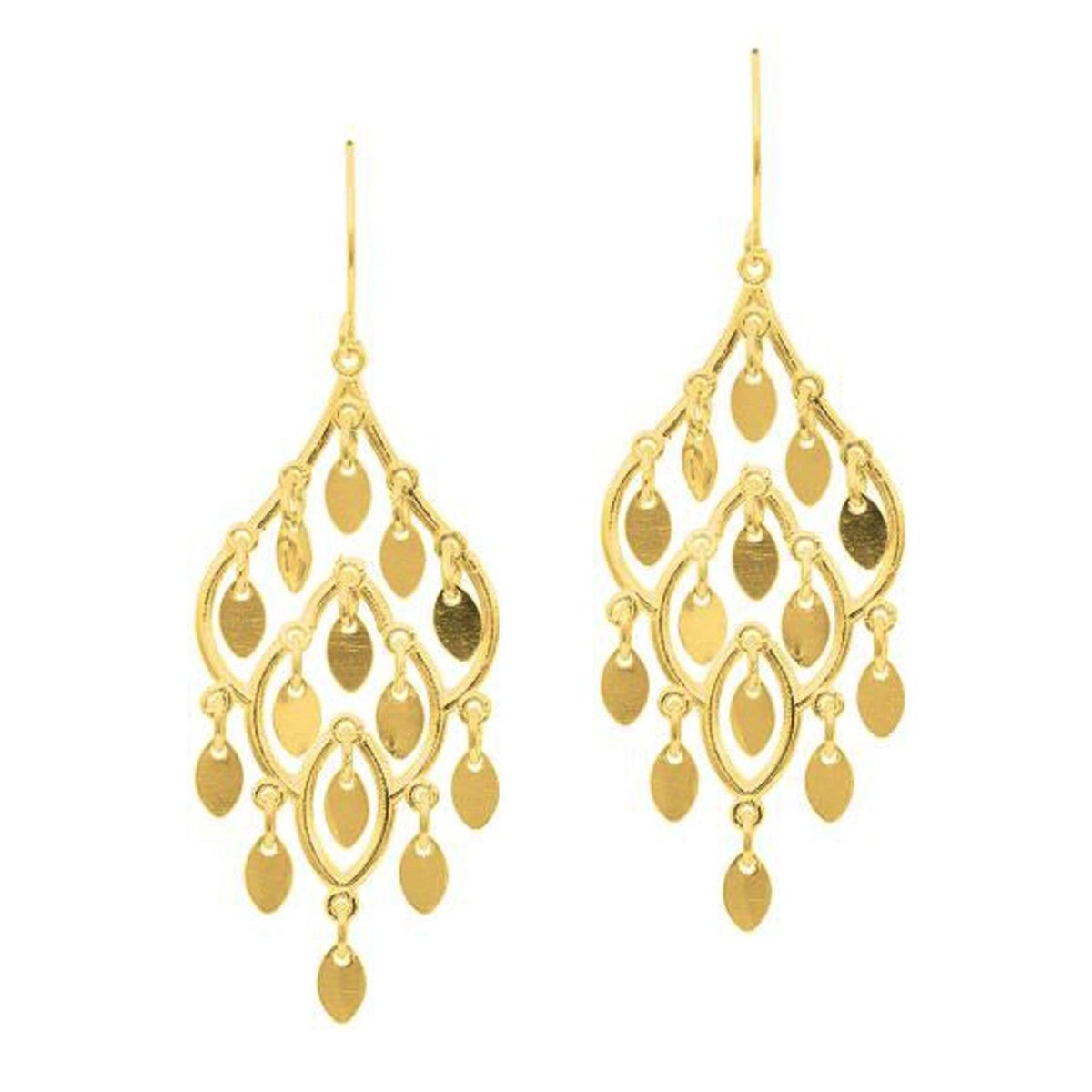 14K Yellow Gold Polished Chandelier Earring - Earrings - Custom Crafting Alliance, LLC