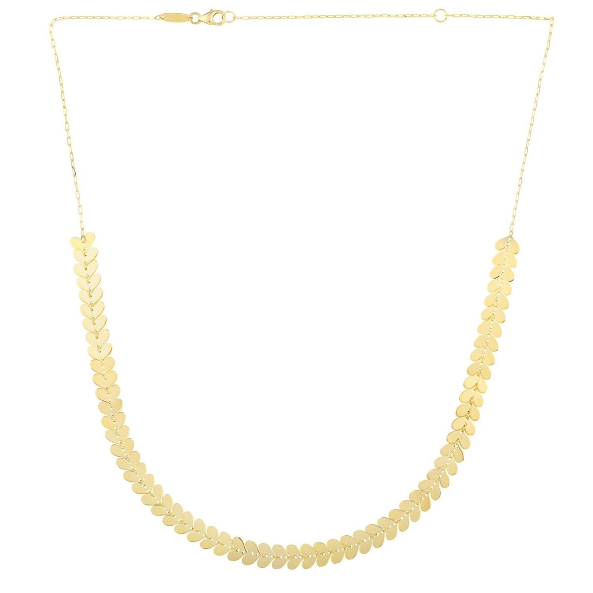 14k Yellow Gold Polished Heart Link Chain Necklace - Necklaces - Custom Crafting Alliance, LLC