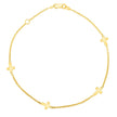 14k Yellow Gold Polished Station Cross Anklet (1.00 mm) - Accessories - Custom Crafting Alliance, LLC