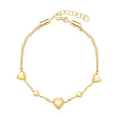 14k Yellow Gold Puff Heart Adjustable Anklet - Accessories - Custom Crafting Alliance, LLC