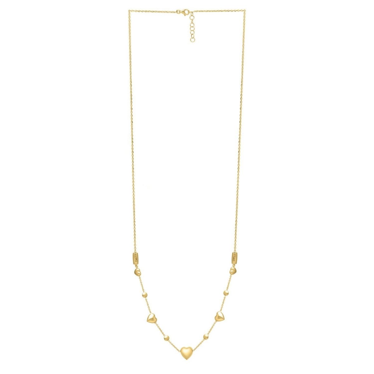 14k Yellow Gold Puff Heart Adjustable Necklace - Necklaces - Custom Crafting Alliance, LLC