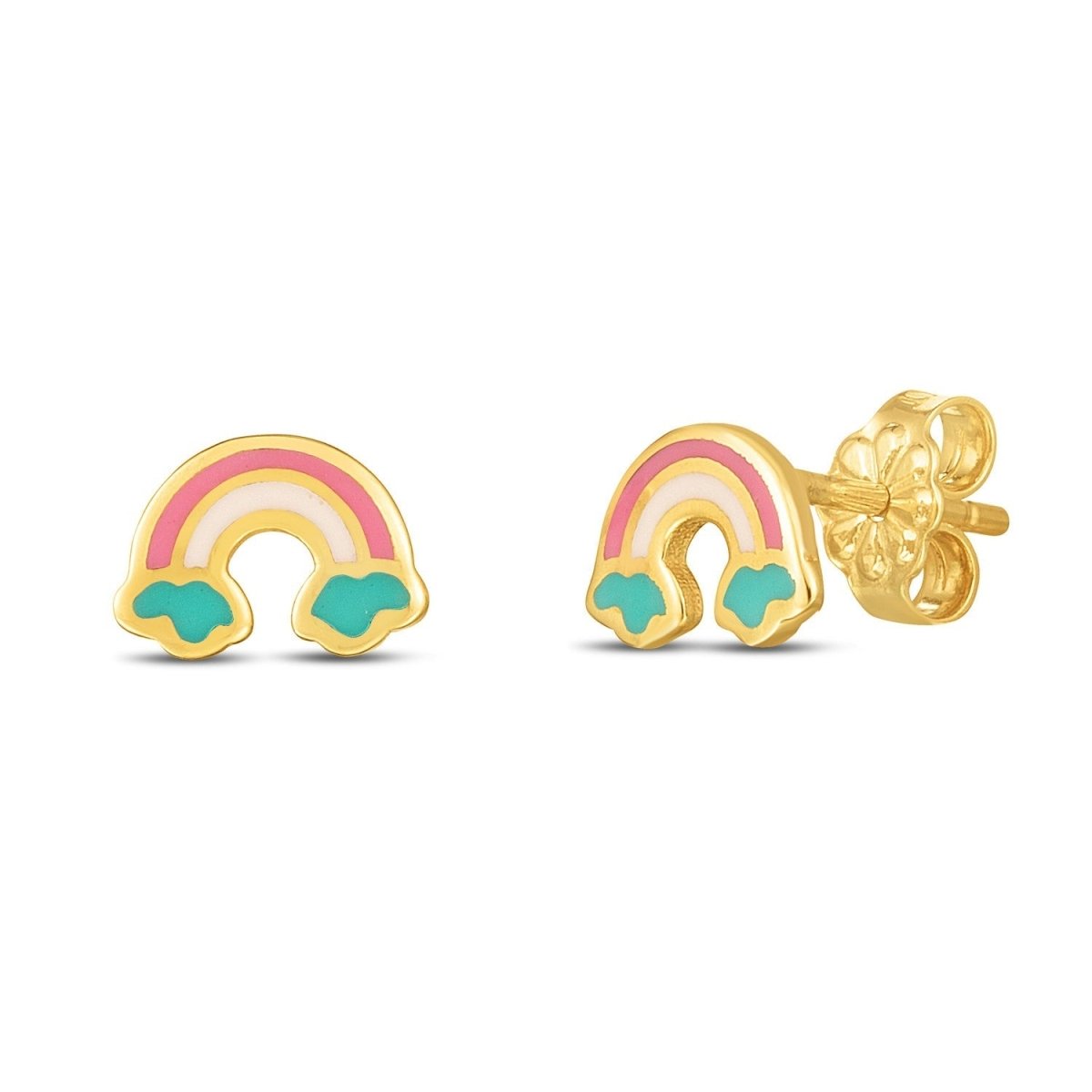 14k Yellow Gold Rainbow Studs - Earrings - Custom Crafting Alliance, LLC