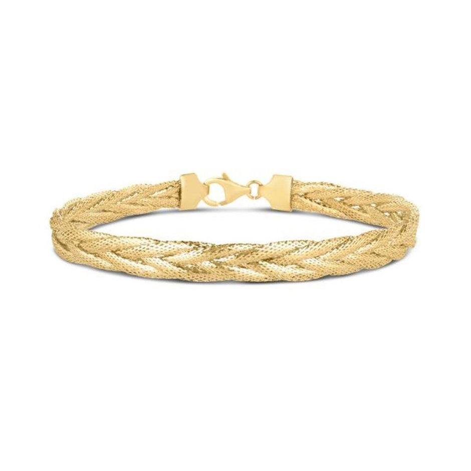 14k Yellow Gold Rapunzel Woven Bracelet (6.00 mm) - Bracelets - Custom Crafting Alliance, LLC