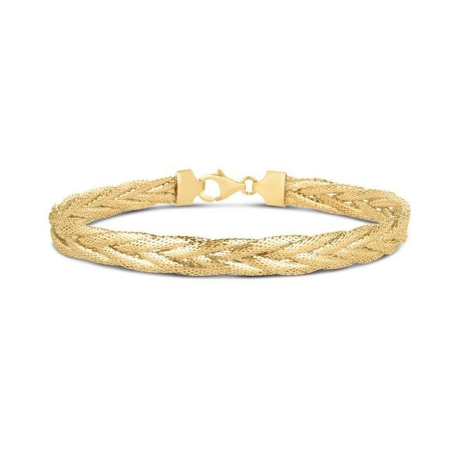 14k Yellow Gold Rapunzel Woven Bracelet (6.00 mm) - Bracelets - Custom Crafting Alliance, LLC