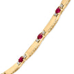 14K Yellow Gold Red Ruby and 3/8 Cttw Diamond Alternating Link Necklace - Necklaces - Custom Crafting Alliance, LLC