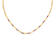 14K Yellow Gold Red Ruby and 3/8 Cttw Diamond Alternating Link Necklace - Necklaces - Custom Crafting Alliance, LLC