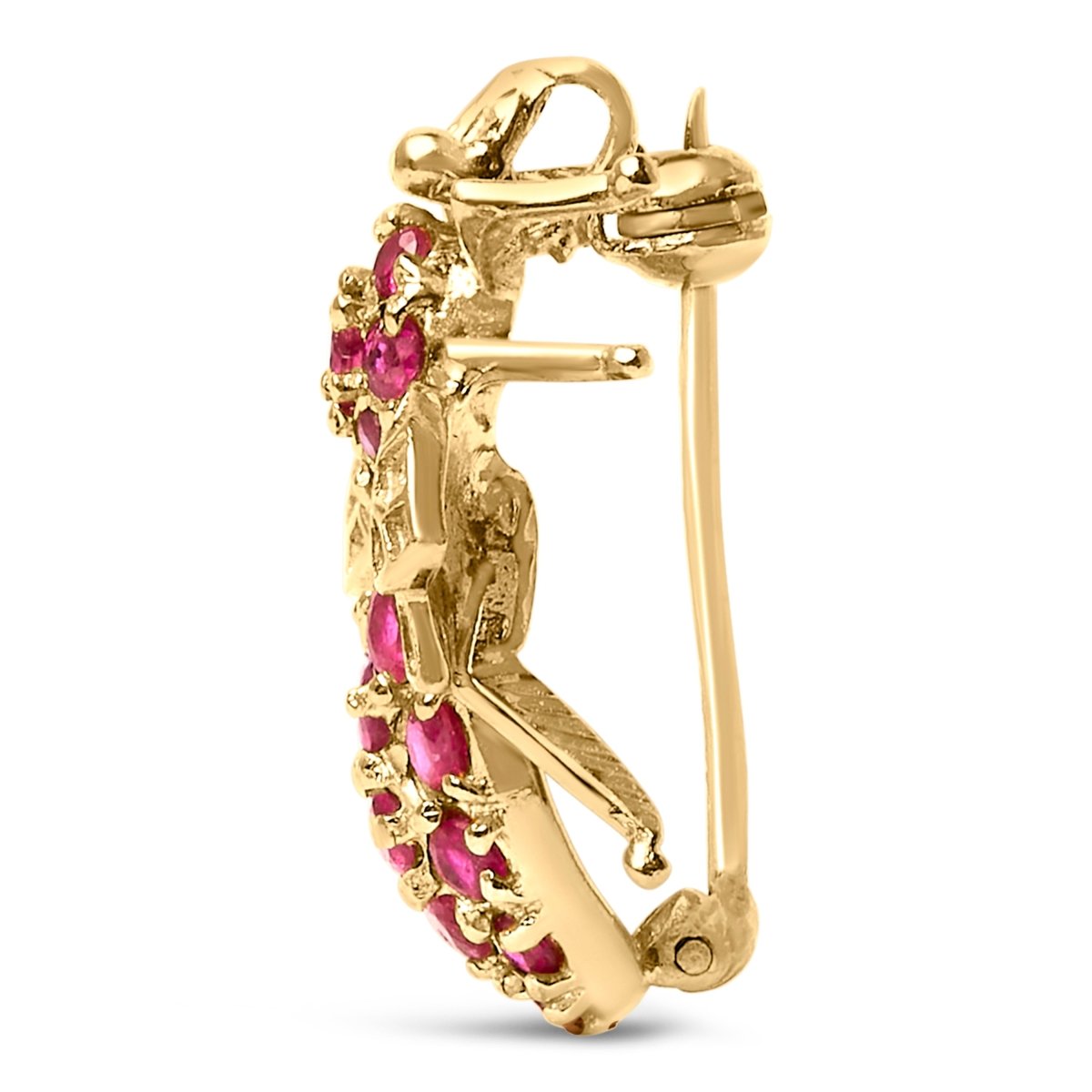14K Yellow Gold Red Ruby Bee Brooch Pin - Accessories - Custom Crafting Alliance, LLC