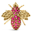 14K Yellow Gold Red Ruby Bee Brooch Pin - Accessories - Custom Crafting Alliance, LLC