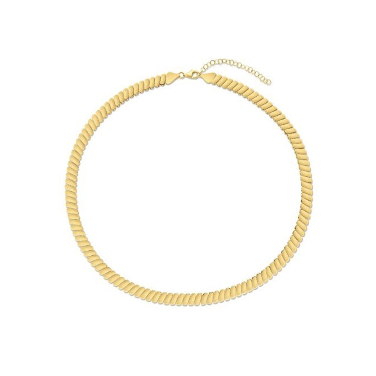 14k Yellow Gold Rib Link Necklace - Necklaces - Custom Crafting Alliance, LLC