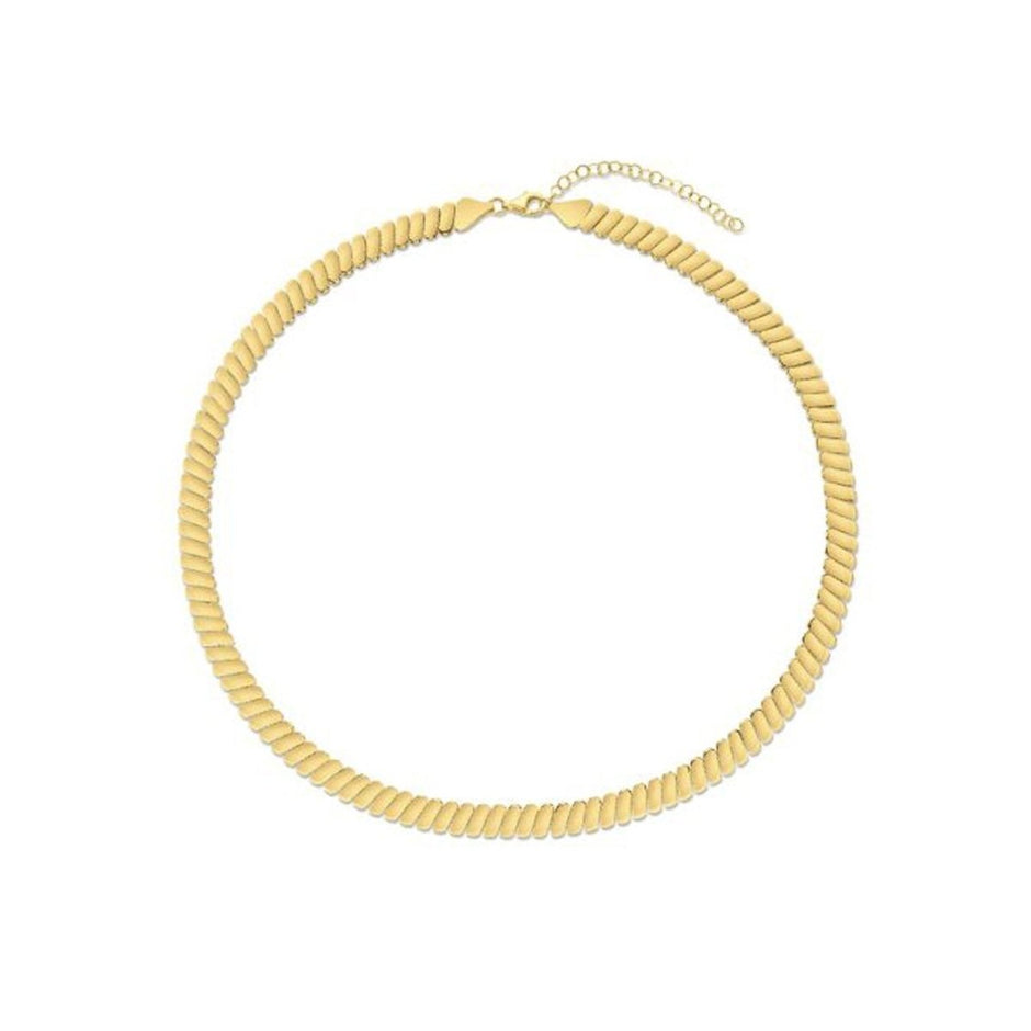 14k Yellow Gold Rib Link Necklace - Necklaces - Custom Crafting Alliance, LLC