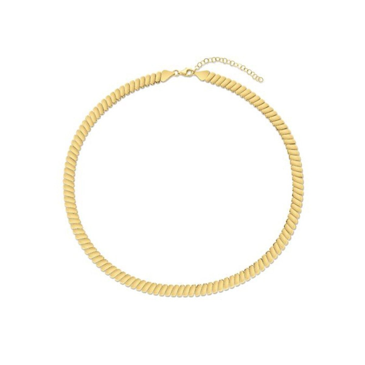 14k Yellow Gold Rib Link Necklace - Necklaces - Custom Crafting Alliance, LLC