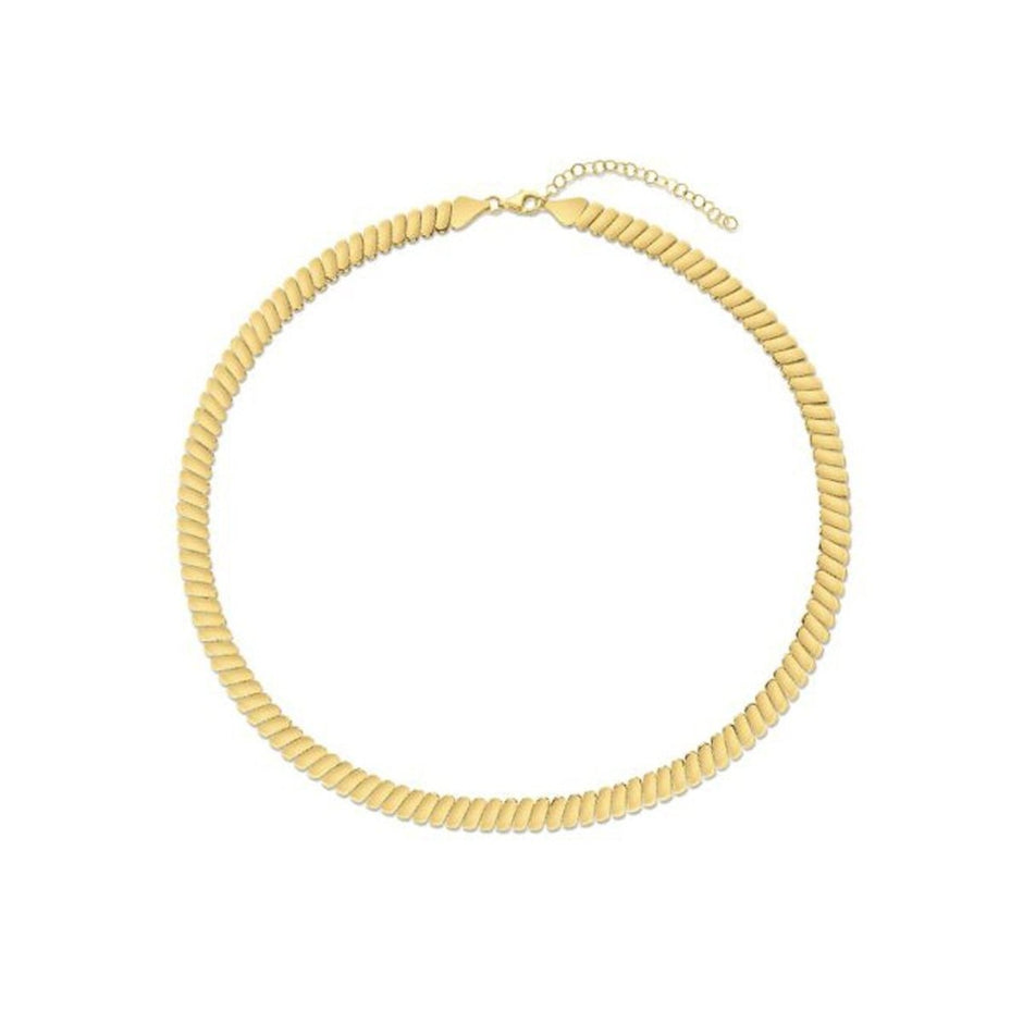 14k Yellow Gold Rib Link Necklace - Necklaces - Custom Crafting Alliance, LLC