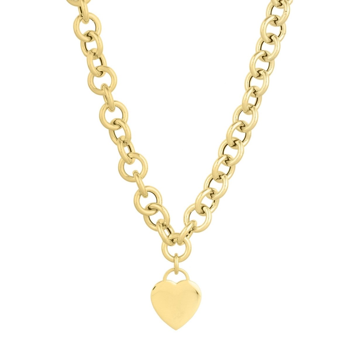 14k Yellow Gold Rolo Link Necklace (11.40 mm) - Necklaces - Custom Crafting Alliance, LLC