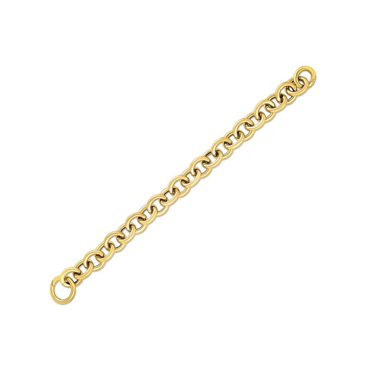 14k Yellow Gold Round Link Bracelet (11.60 mm) - Bracelets - Custom Crafting Alliance, LLC