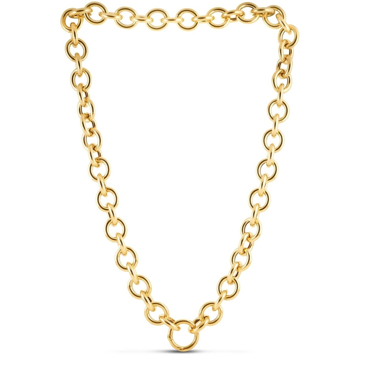 14k Yellow Gold Round Link Chain Necklace - Necklaces - Custom Crafting Alliance, LLC