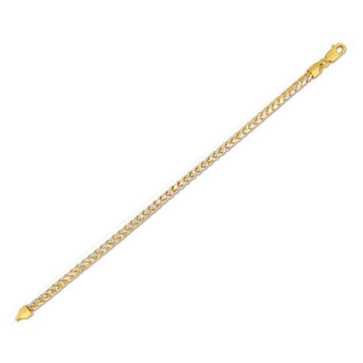 14k Yellow Gold Round Pave Franco Chain (4.00 mm) - Necklaces - Custom Crafting Alliance, LLC