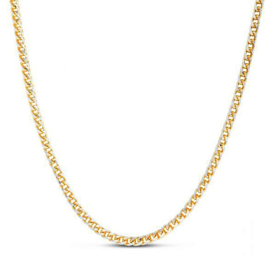 14k Yellow Gold Round Pave Franco Chain (4.00 mm) - Necklaces - Custom Crafting Alliance, LLC