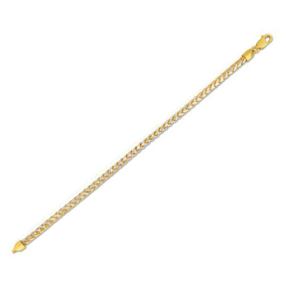 14k Yellow Gold Round Pave Franco Chain (4.00 mm) - Necklaces - Custom Crafting Alliance, LLC