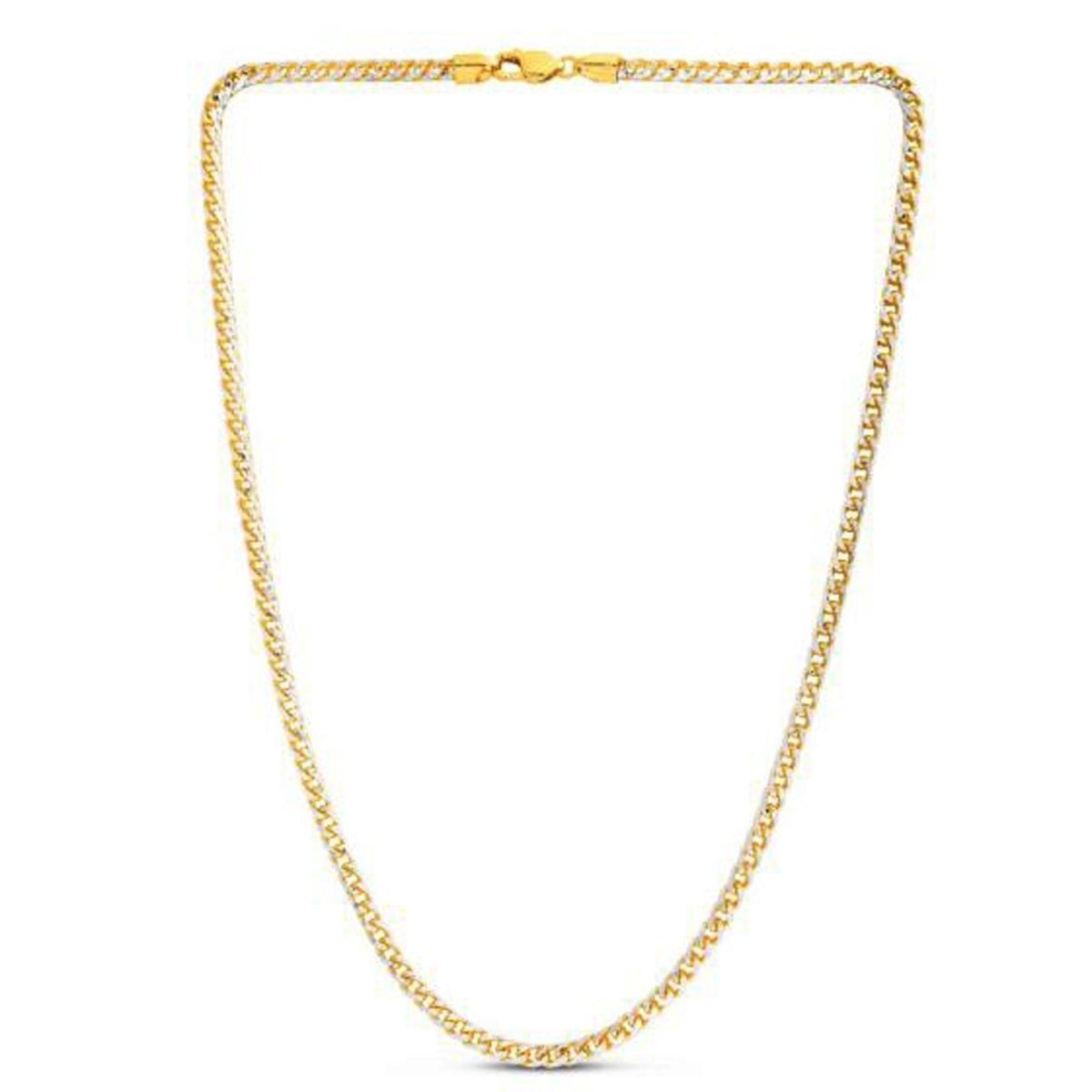 14k Yellow Gold Round Pave Franco Chain (4.00 mm) - Necklaces - Custom Crafting Alliance, LLC