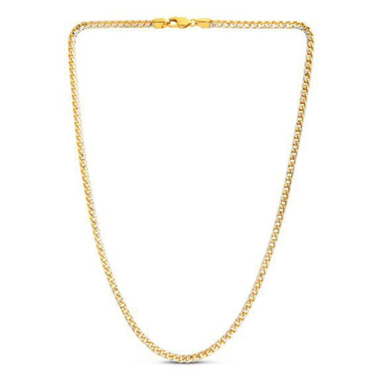 14k Yellow Gold Round Pave Franco Chain (4.00 mm) - Necklaces - Custom Crafting Alliance, LLC