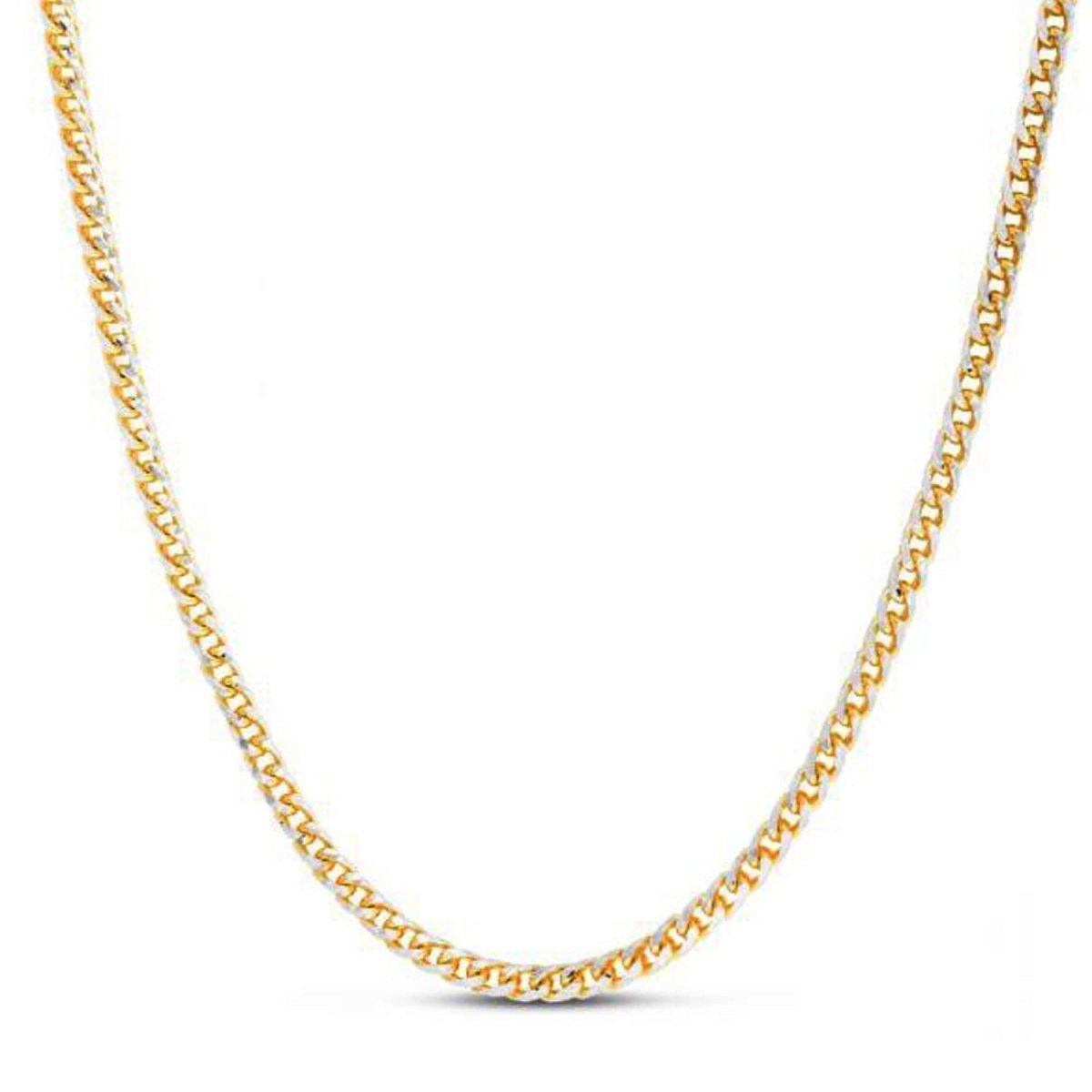 14k Yellow Gold Round Pave Franco Chain (4.00 mm) - Necklaces - Custom Crafting Alliance, LLC