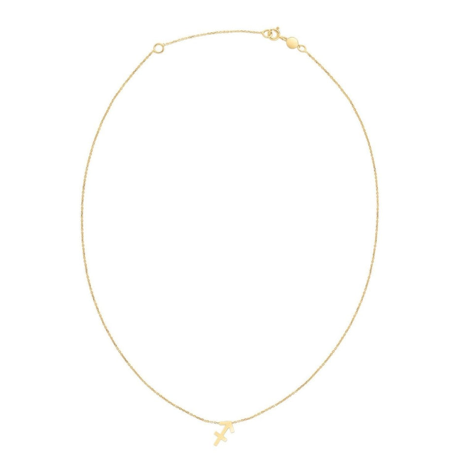 14K Yellow Gold Sagittarius Necklace - Necklaces - Custom Crafting Alliance, LLC