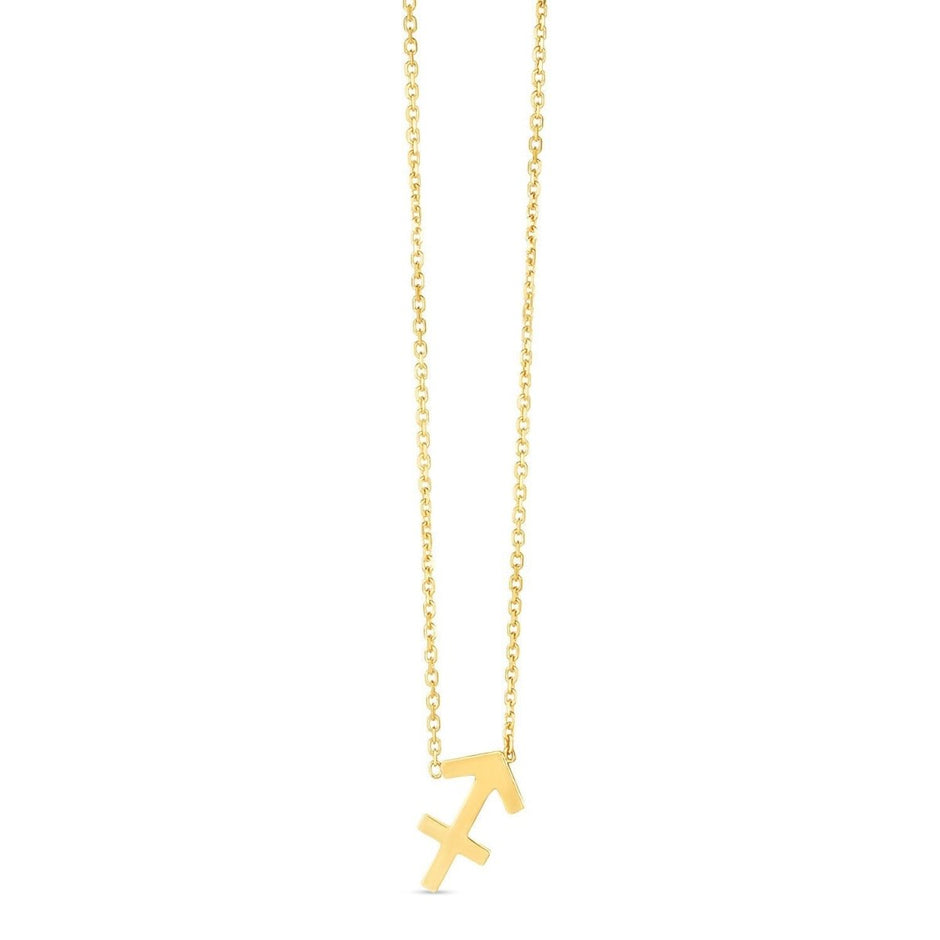 14K Yellow Gold Sagittarius Necklace - Necklaces - Custom Crafting Alliance, LLC