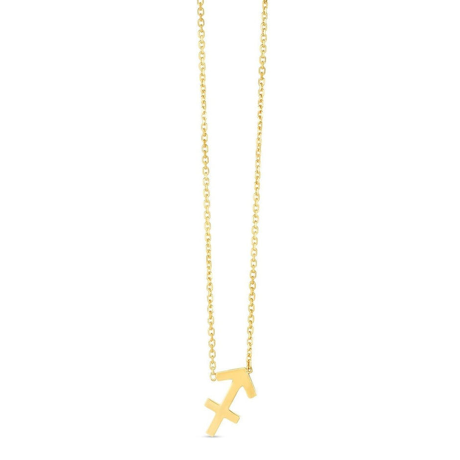14K Yellow Gold Sagittarius Necklace - Necklaces - Custom Crafting Alliance, LLC