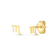 14k Yellow Gold Scorpio Stud Earrings - Earrings - Custom Crafting Alliance, LLC