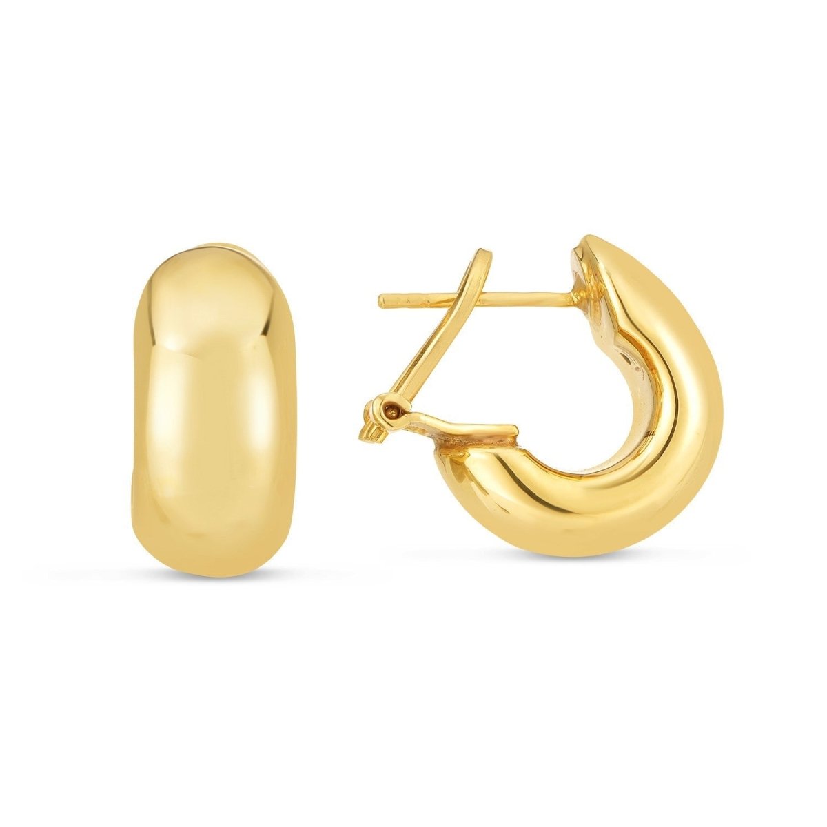 14k Yellow Gold Small Omega C Hoops - Earrings - Custom Crafting Alliance, LLC
