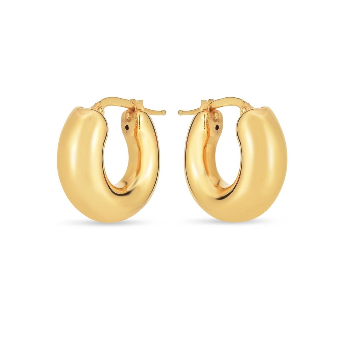 14k Yellow Gold Small Puffy Hoops - Earrings - Custom Crafting Alliance, LLC