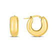 14k Yellow Gold Small Puffy Hoops - Earrings - Custom Crafting Alliance, LLC