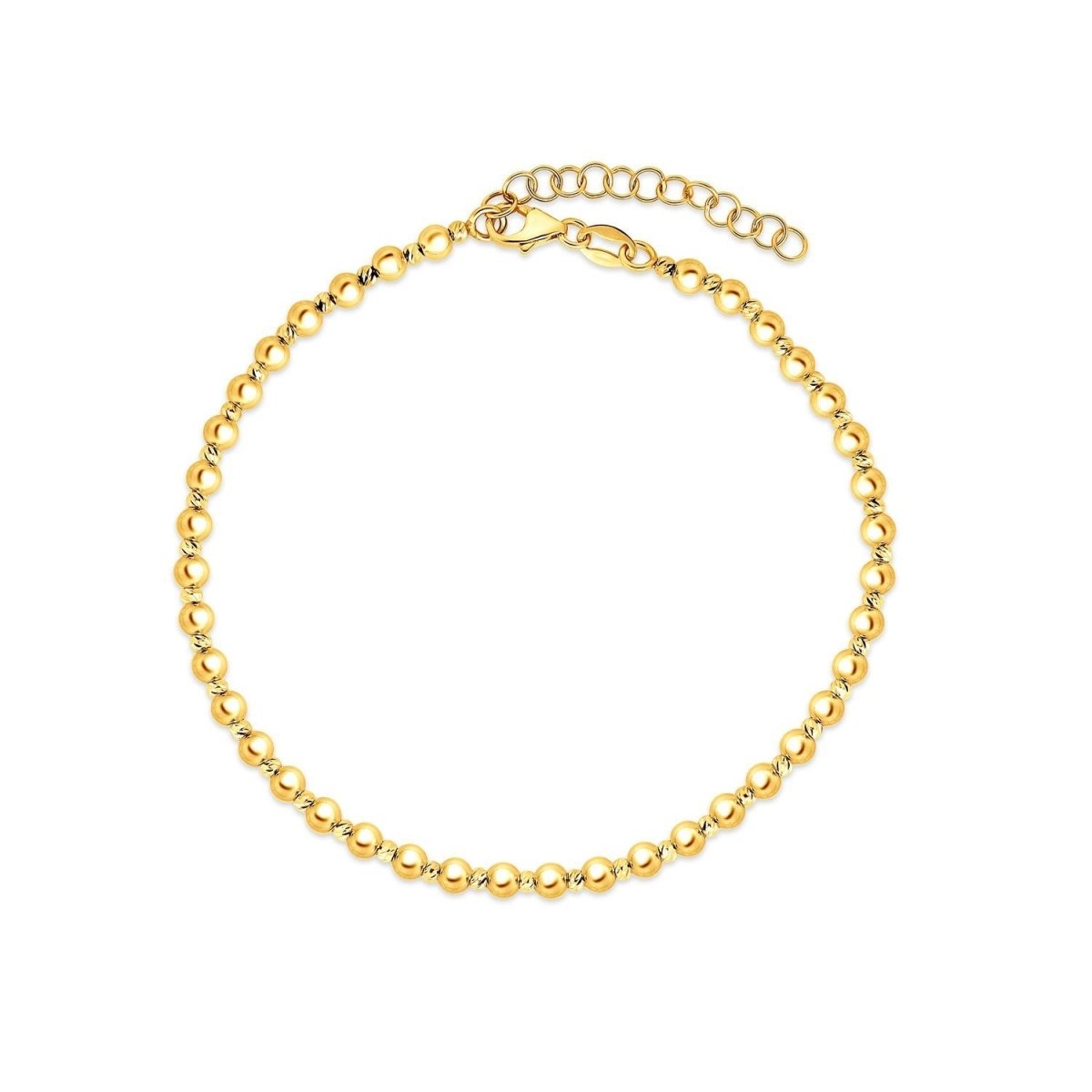 14k Yellow Gold Spaced Bead Bracelet (3.00 mm) - Bracelets - Custom Crafting Alliance, LLC