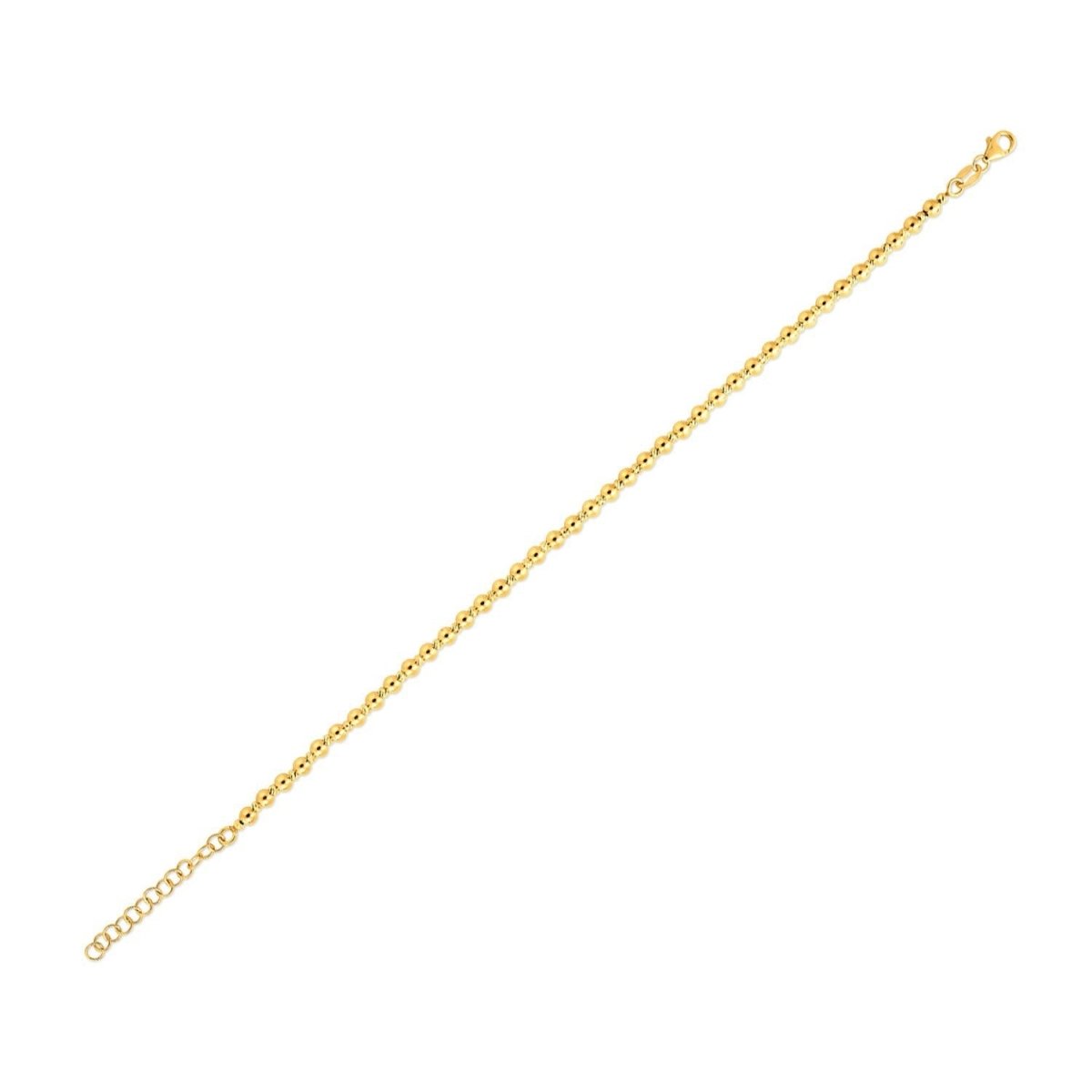 14k Yellow Gold Spaced Bead Bracelet (3.00 mm) - Bracelets - Custom Crafting Alliance, LLC
