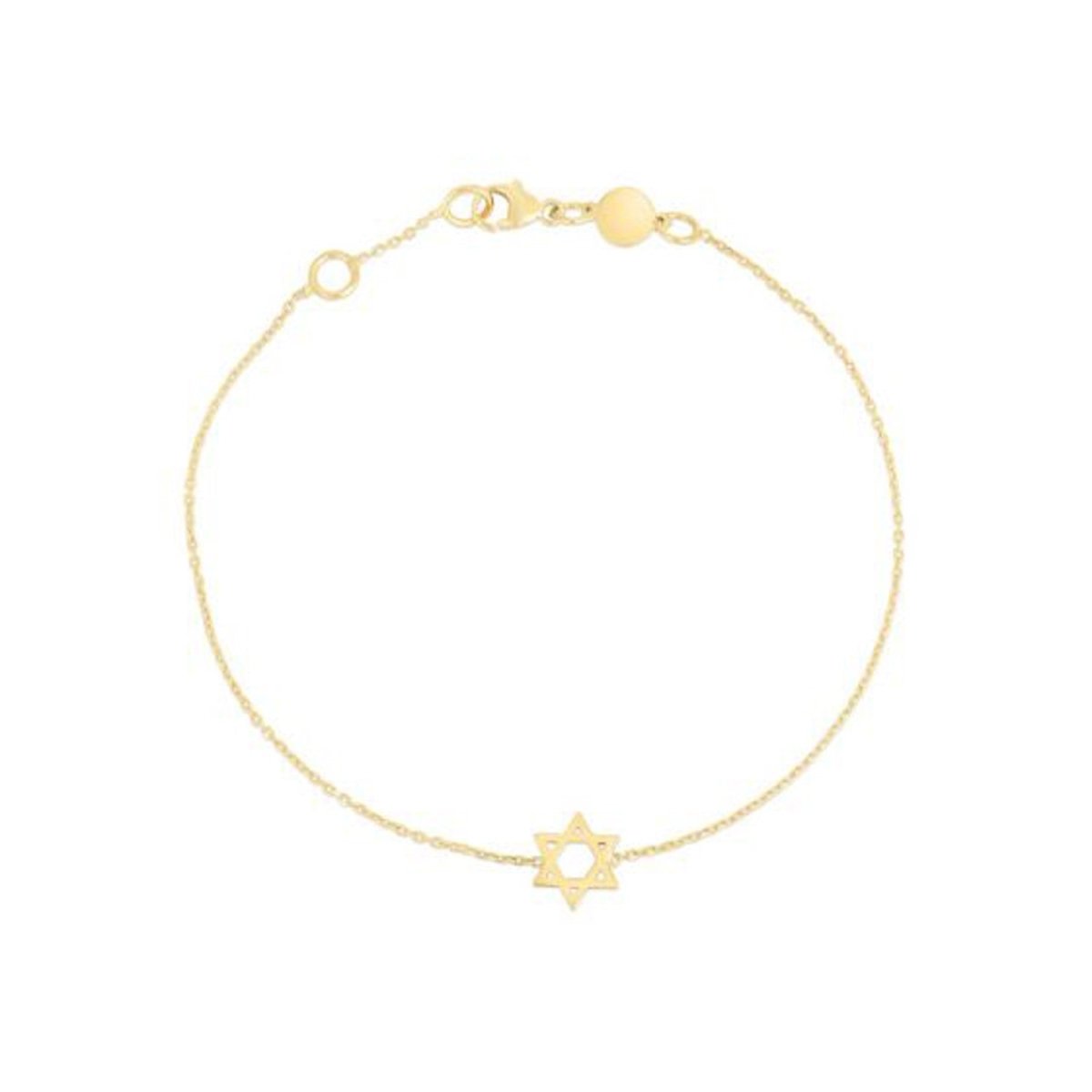 14k Yellow Gold Star of David Bracelet - Bracelets - Custom Crafting Alliance, LLC