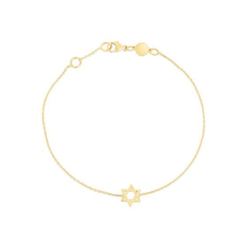 14k Yellow Gold Star of David Bracelet - Bracelets - Custom Crafting Alliance, LLC