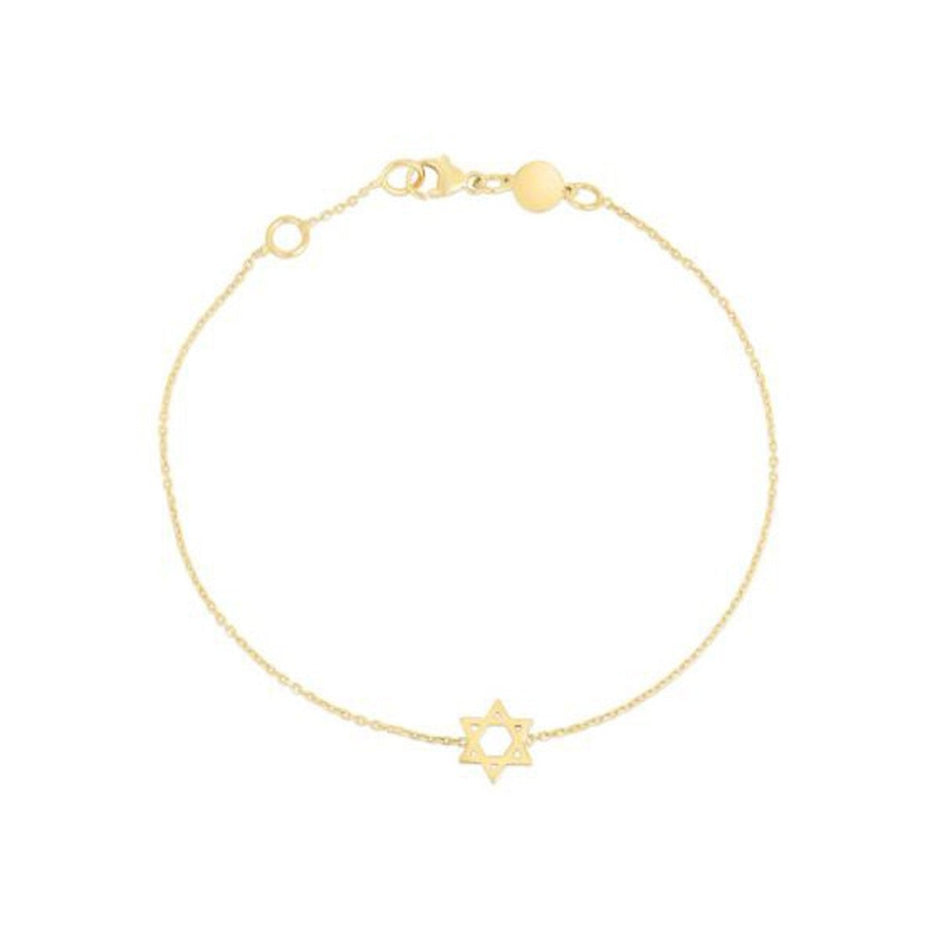 14k Yellow Gold Star of David Bracelet - Bracelets - Custom Crafting Alliance, LLC