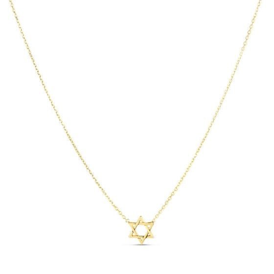 14k Yellow Gold Star of David Necklace - Necklaces - Custom Crafting Alliance, LLC