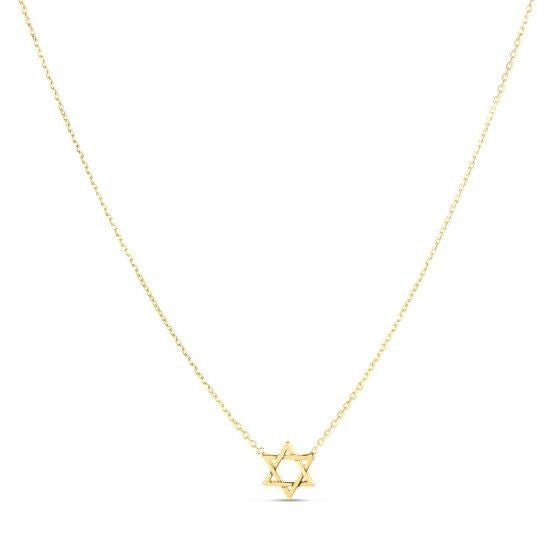 14k Yellow Gold Star of David Necklace - Necklaces - Custom Crafting Alliance, LLC